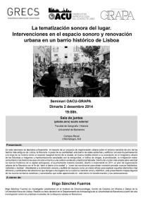 Seminario: La tematización sonora del lugar. Intervenciones en el espacio sonoro y renovación urbana en un barrio histórico de Lisboa 